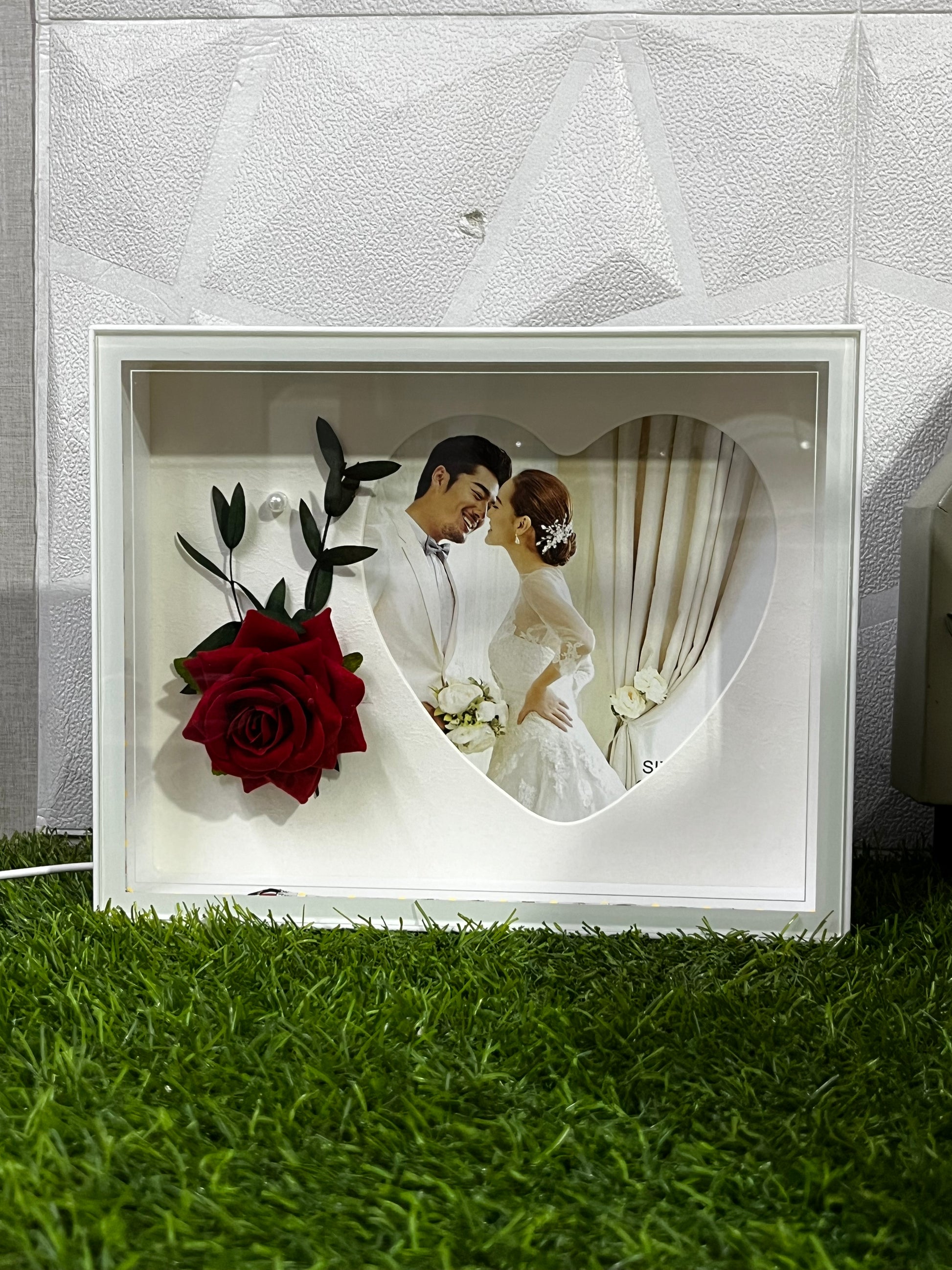 Personalized White LED Photo Frame – Custom Glowing Tabletop Gift