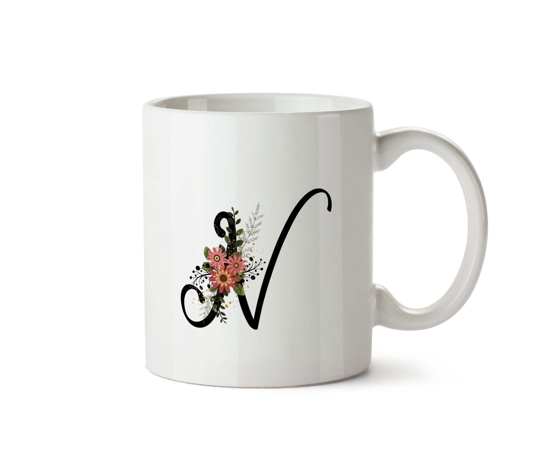 Alphabet Letter Mug – N | Elegant Letter Mug for Coffee Fans