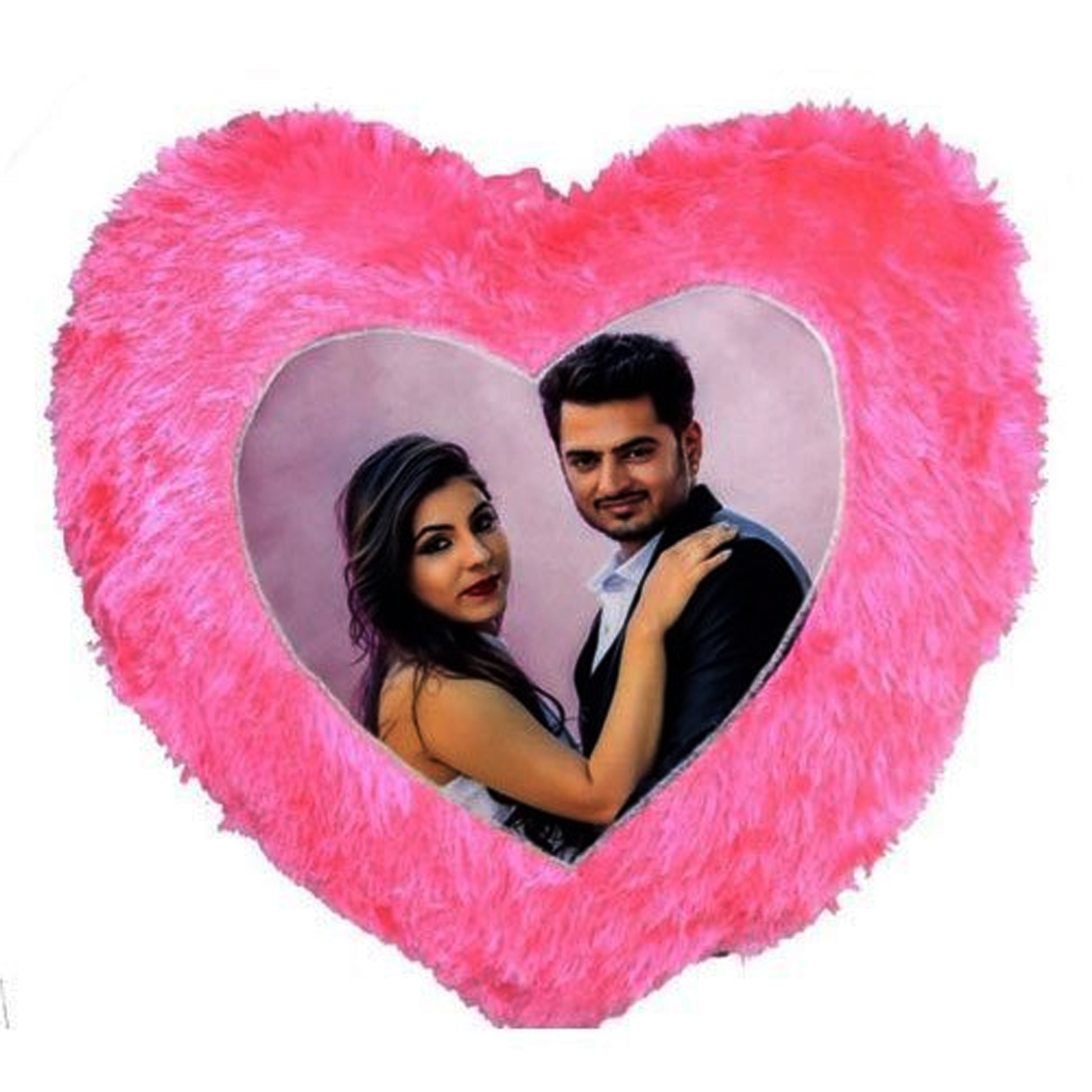 Personalized Red Heart Shape Cushion with Photo | Romantic Gift for Couples
